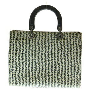Dior Bag White Python Leather Hand Black Christian Tote Lady